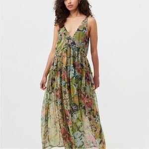 Free People Julianna maxi Dress - vibrant floral Green, Pink, Blue